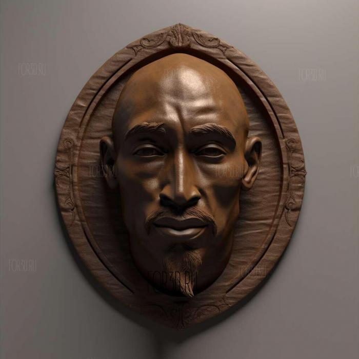 Tupac Shakur 2 stl model for CNC